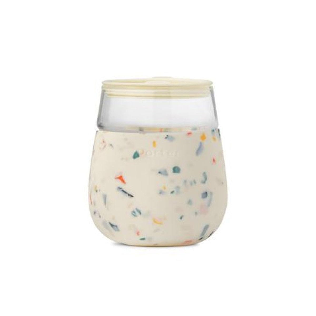 W&P Porter Glass Terazzo Tumbler 444ml Cream WP-PCG-TZCM