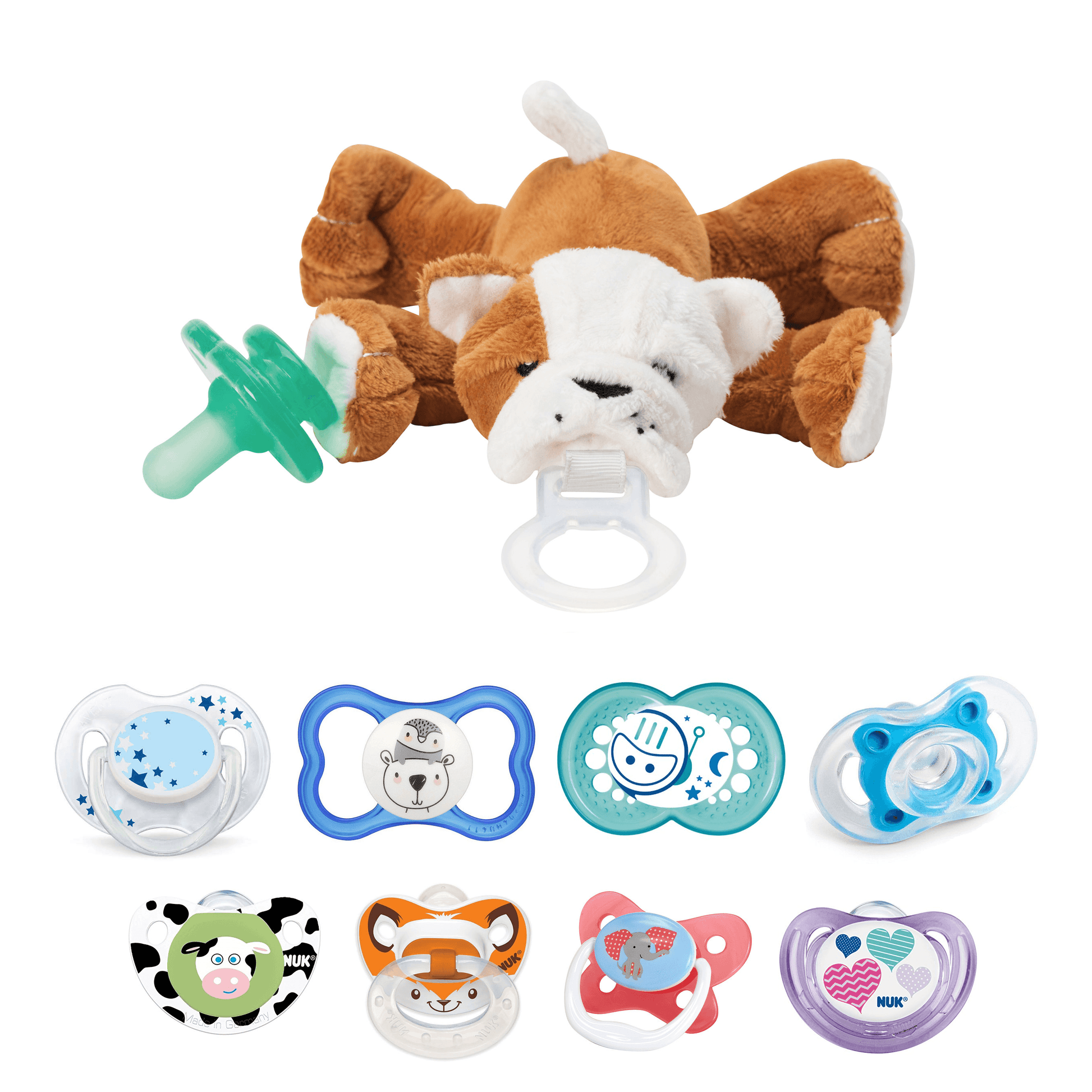 Nookums Paci-Plushies® Shakies - Barkley Bull Dog Nookums Paci-Plushies® Shakies - Barkley Bull Dog 