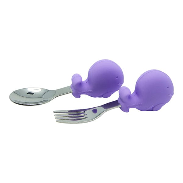 Marcus & Marcus Palm Grasp Spoon & Fork Set Willo Lilac Whale MNMBB12-WL