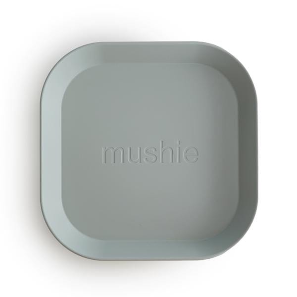 Mushie Square Plates, Set of 2 (Sage) Mushie Square Plates, Set of 2 (Sage) 