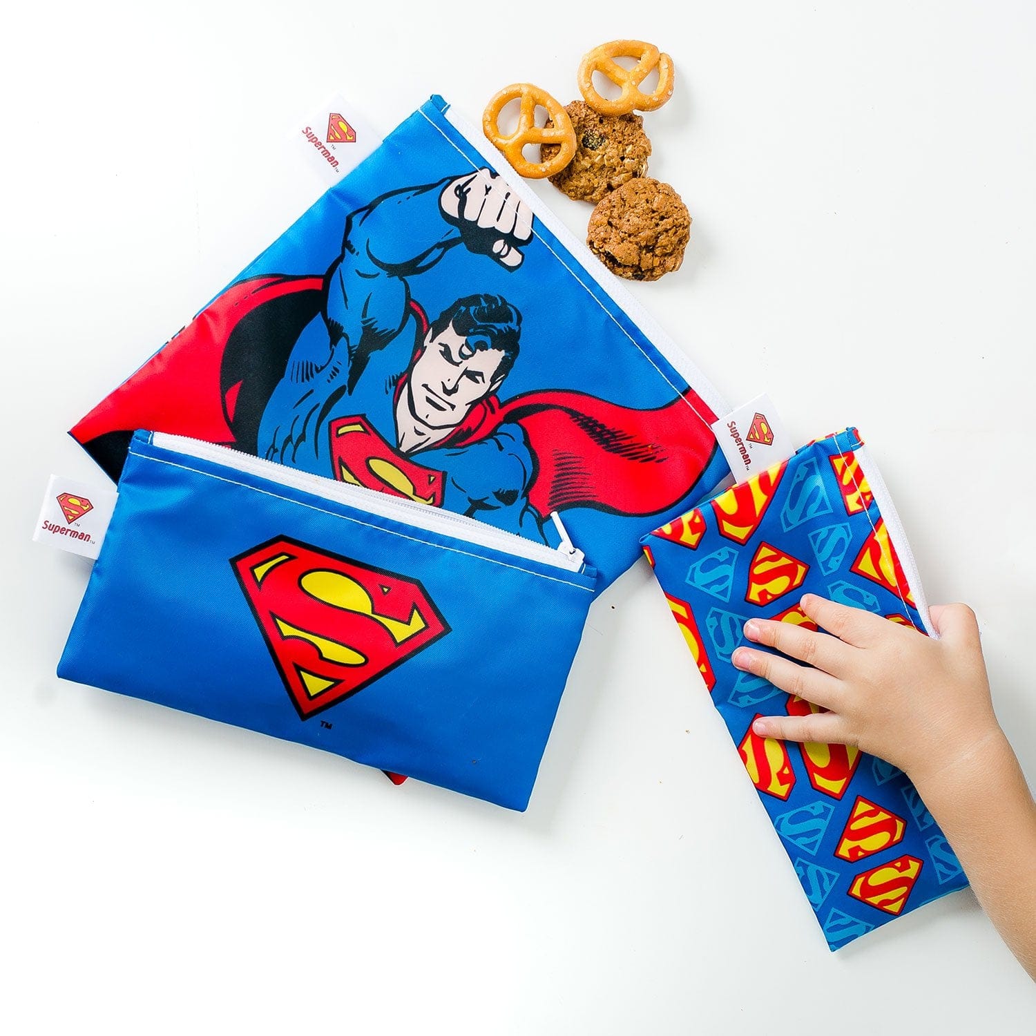 Bumkins DC Comics™ Superman Reusable Snack Bag - 3 Pack Bumkins DC Comics™ Superman Reusable Snack Bag - 3 Pack 