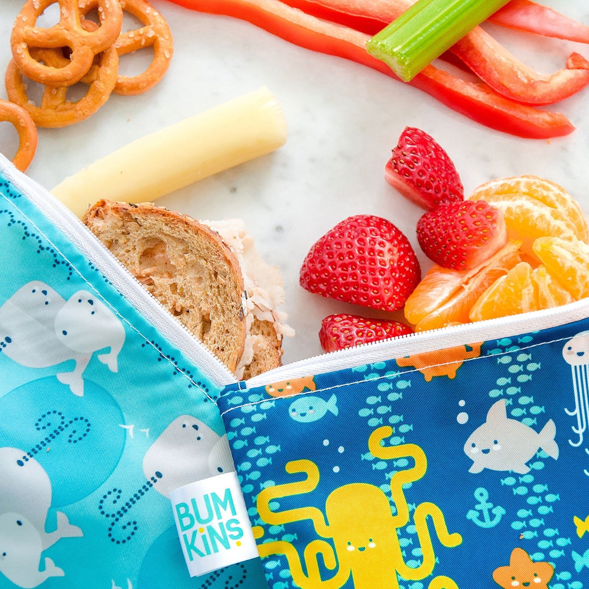 Bumkins Reusable Small Snack Bag, Set of 2 Bumkins Reusable Small Snack Bag, Set of 2 