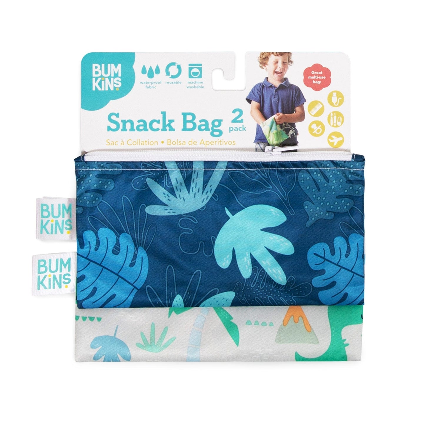 Bumkins Reusable Small Snack Bag, Set of 2 Bumkins Reusable Small Snack Bag, Set of 2 