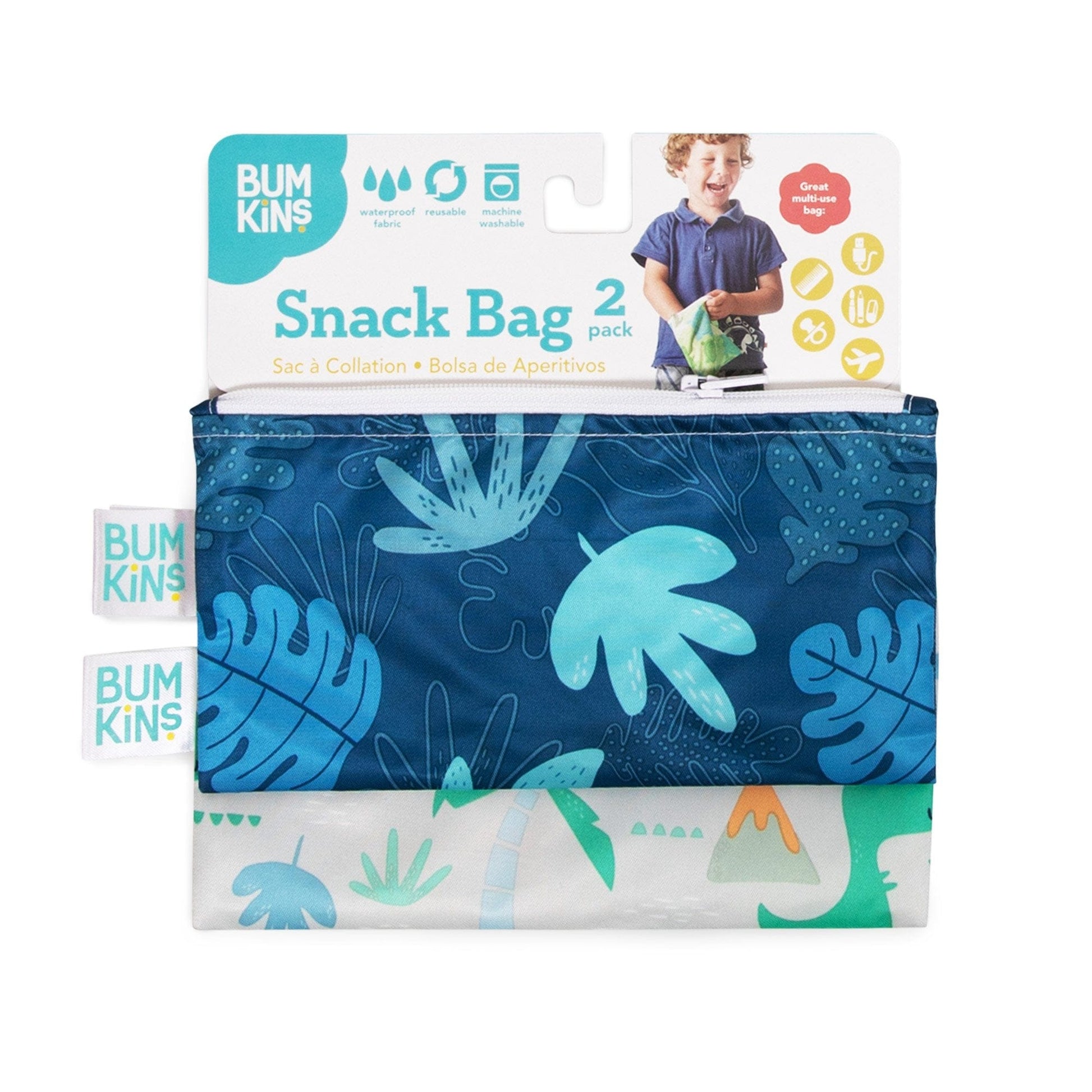 Bumkins Reusable Small Snack Bag, Set of 2 Bumkins Reusable Small Snack Bag, Set of 2 