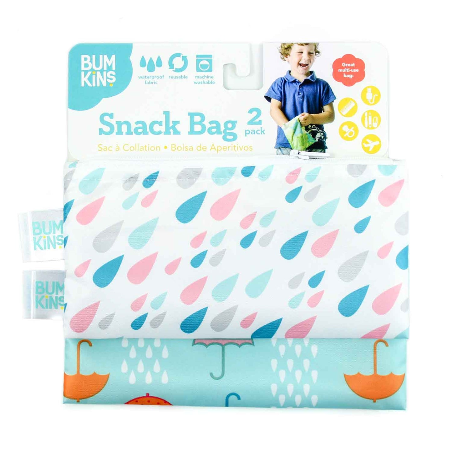 Bumkins Reusable Small Snack Bag, Set of 2 Bumkins Reusable Small Snack Bag, Set of 2 