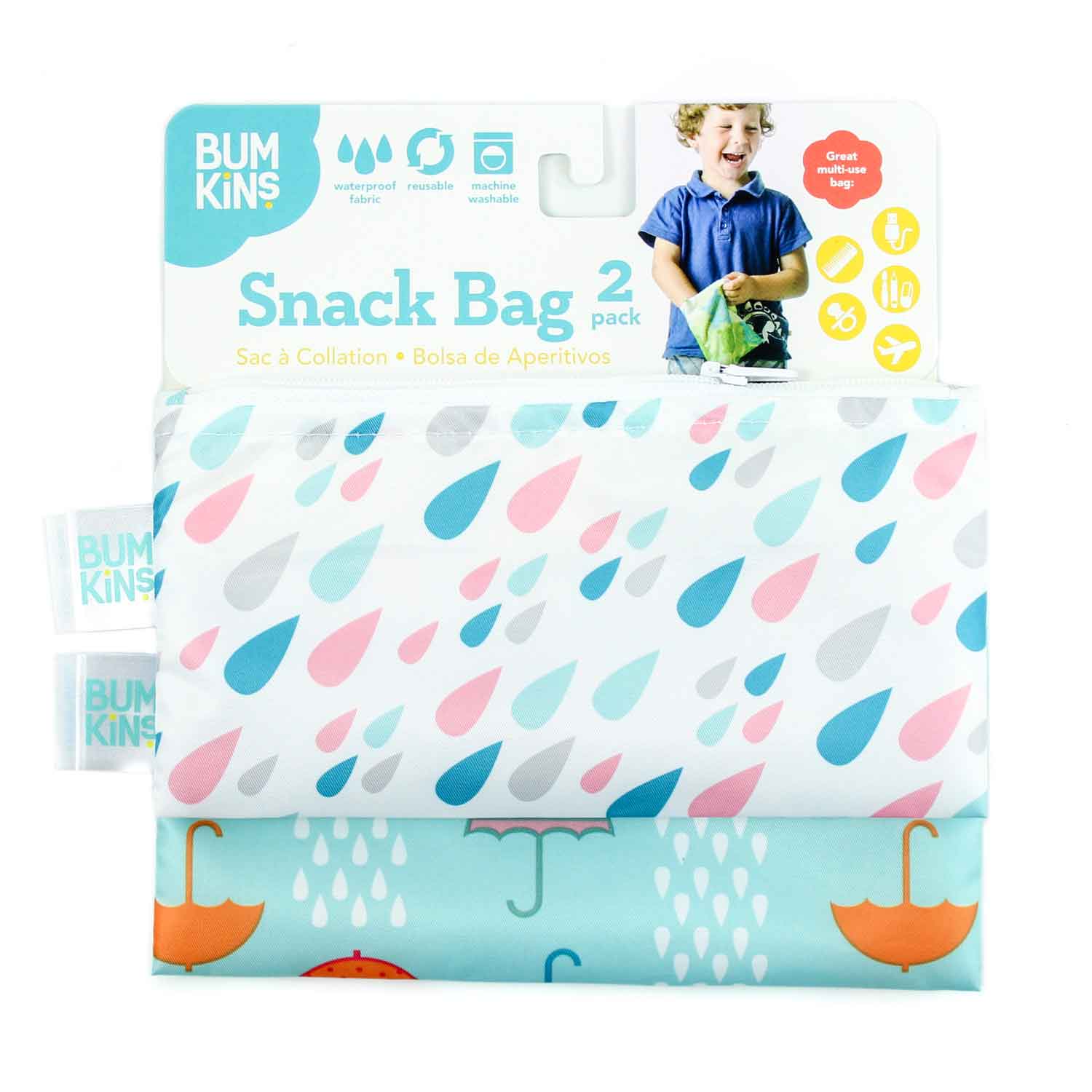 Bumkins Reusable Small Snack Bag, Set of 2 Bumkins Reusable Small Snack Bag, Set of 2 