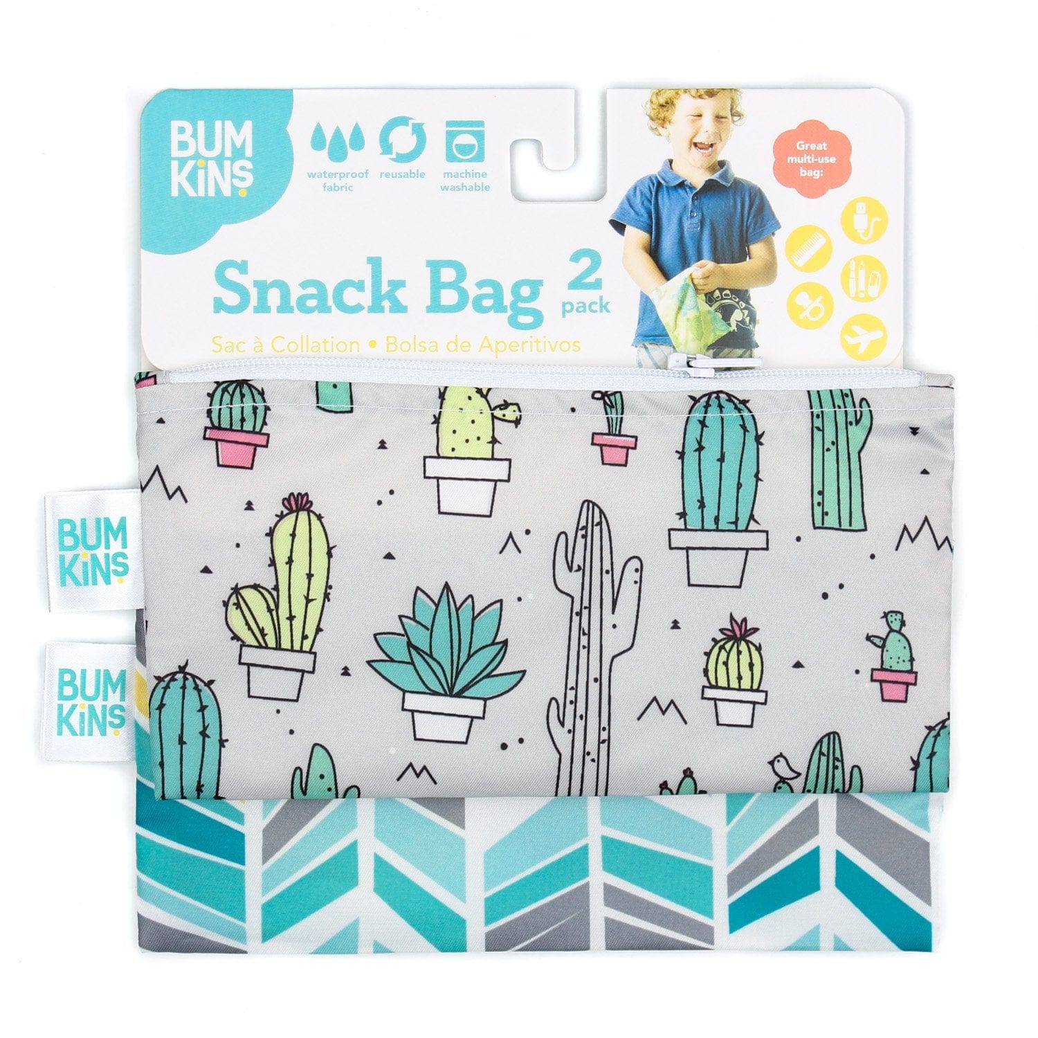 Bumkins Reusable Small Snack Bag, Set of 2 Bumkins Reusable Small Snack Bag, Set of 2 
