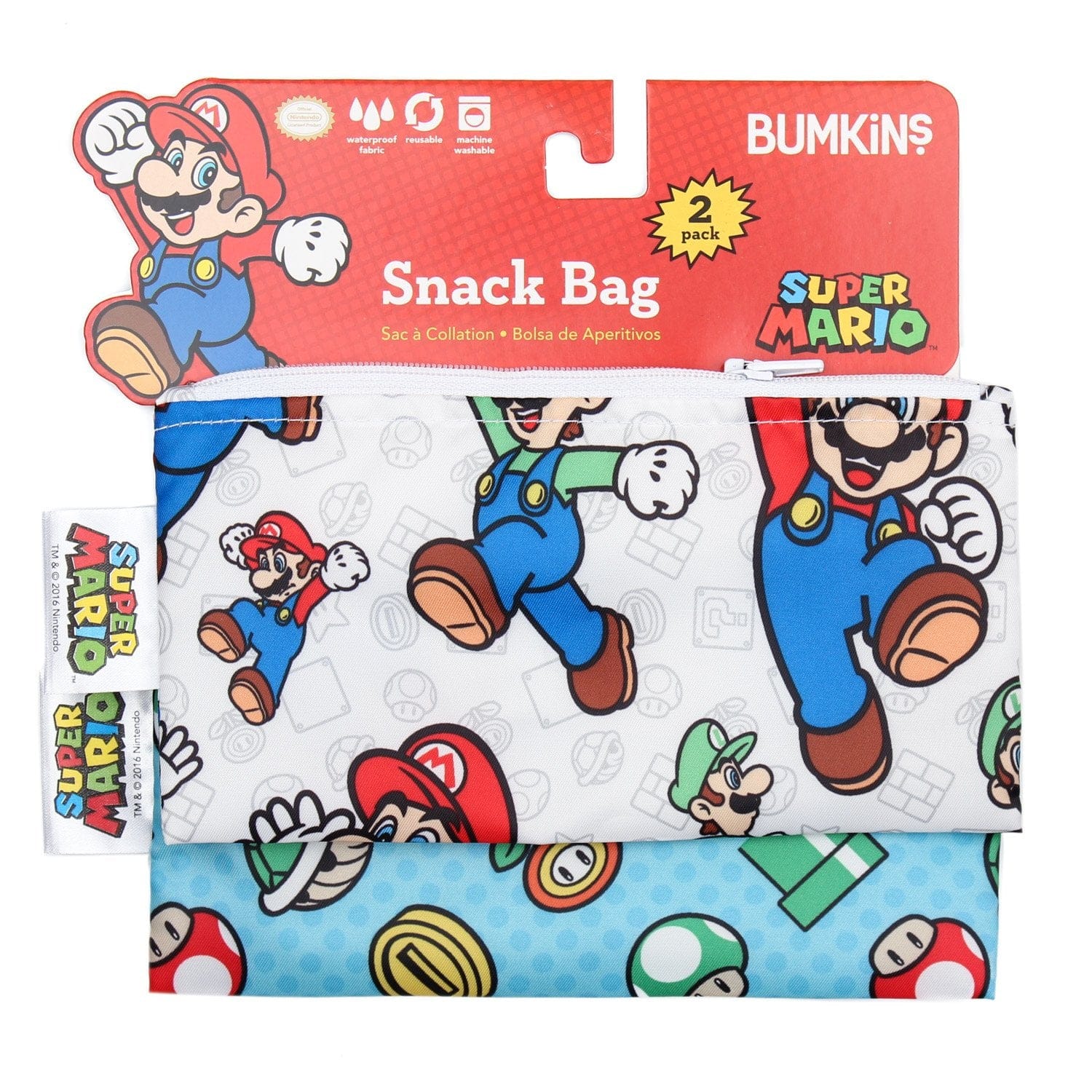 Bumkins Reusable Small Snack Bag, Set of 2 Bumkins Reusable Small Snack Bag, Set of 2 