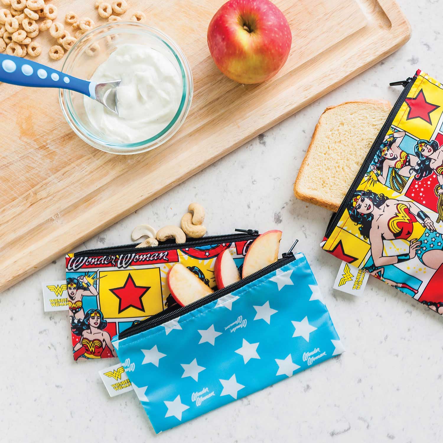 Bumkins DC Comics™ Reusable Small Snack Bag - 2 Pack Bumkins DC Comics™ Reusable Small Snack Bag - 2 Pack 