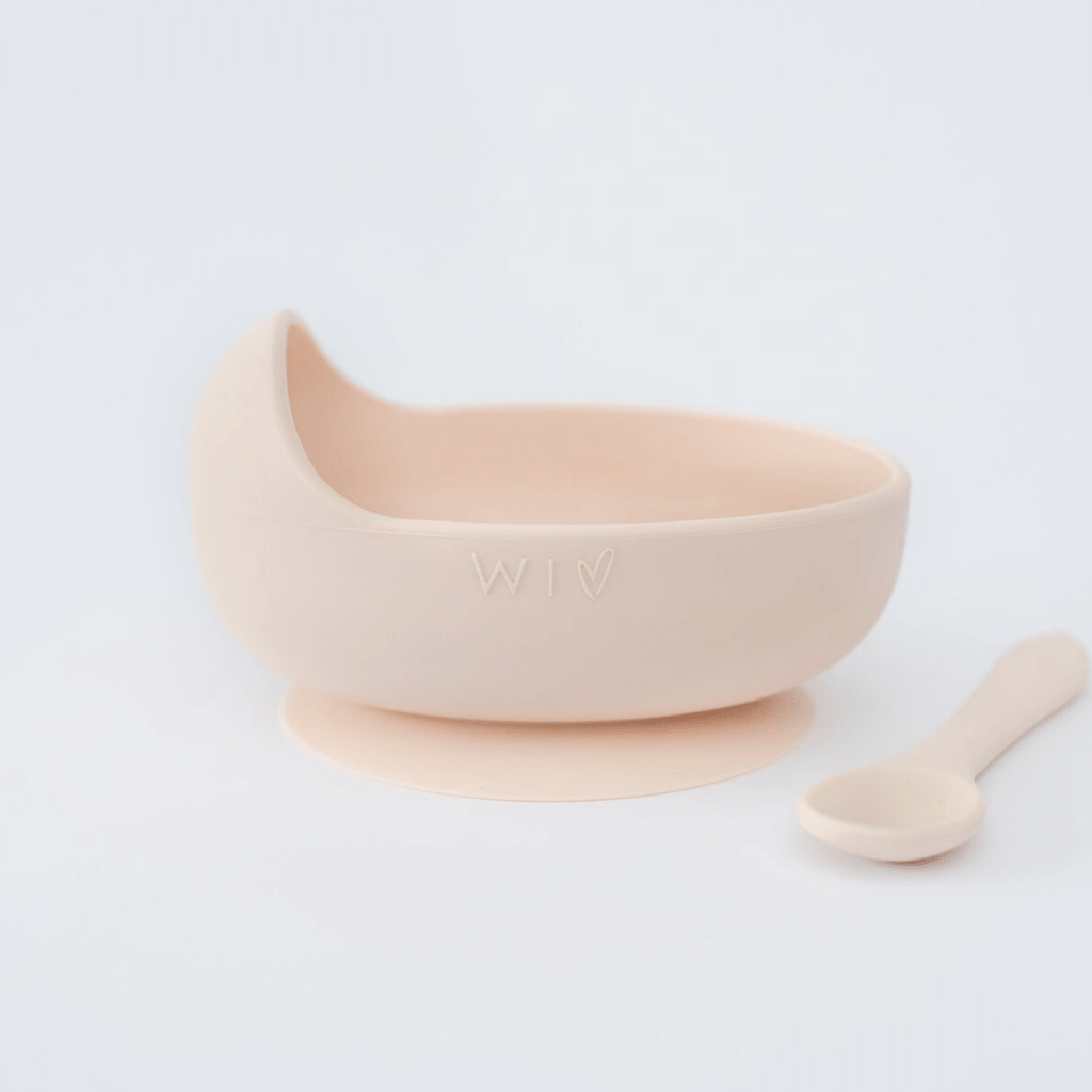 Wild Indiana Baby Silicone Suction Bowl + Spoon Blush WI-BOW-SILI-BSH