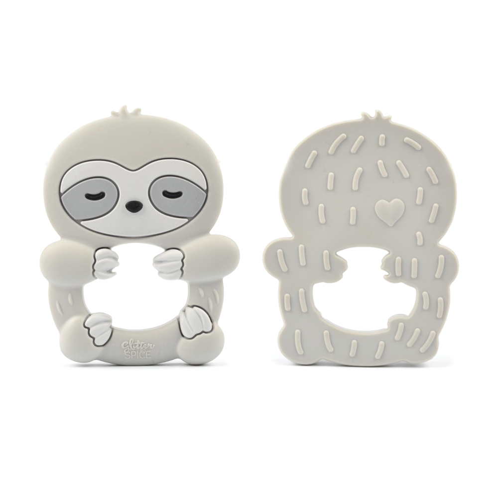 Glitter & Spice Sloth Silicone Teether with Pacifier Clip Glitter & Spice Sloth Silicone Teether with Pacifier Clip 