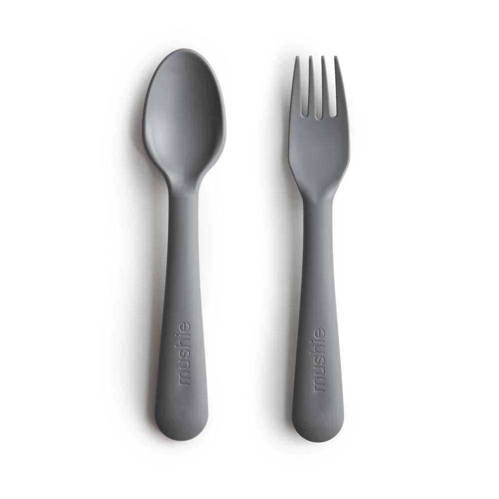 Mushie Fork and Spoon Set (Smoke) Mushie Fork and Spoon Set (Smoke) 