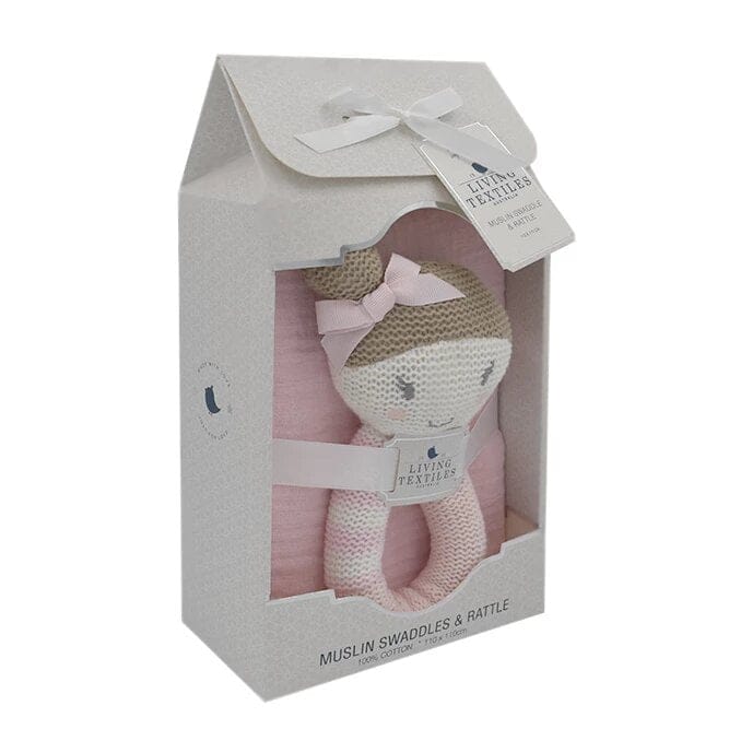 Living Textiles Sophia The Ballerina Rattle & Muslin Gift Set Living Textiles Sophia The Ballerina Rattle & Muslin Gift Set 