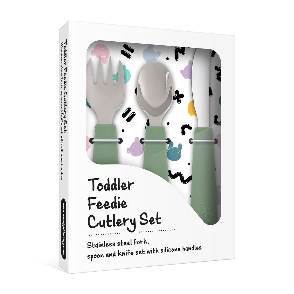 We Might Be Tiny Toddler Feedie Stainless Steel 3 Piece Cutlery Set We Might Be Tiny Toddler Feedie Stainless Steel 3 Piece Cutlery Set 