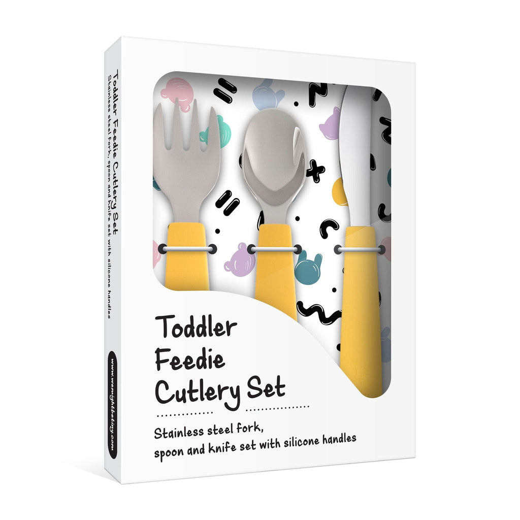 We Might Be Tiny Toddler Feedie Stainless Steel 3 Piece Cutlery Set We Might Be Tiny Toddler Feedie Stainless Steel 3 Piece Cutlery Set 