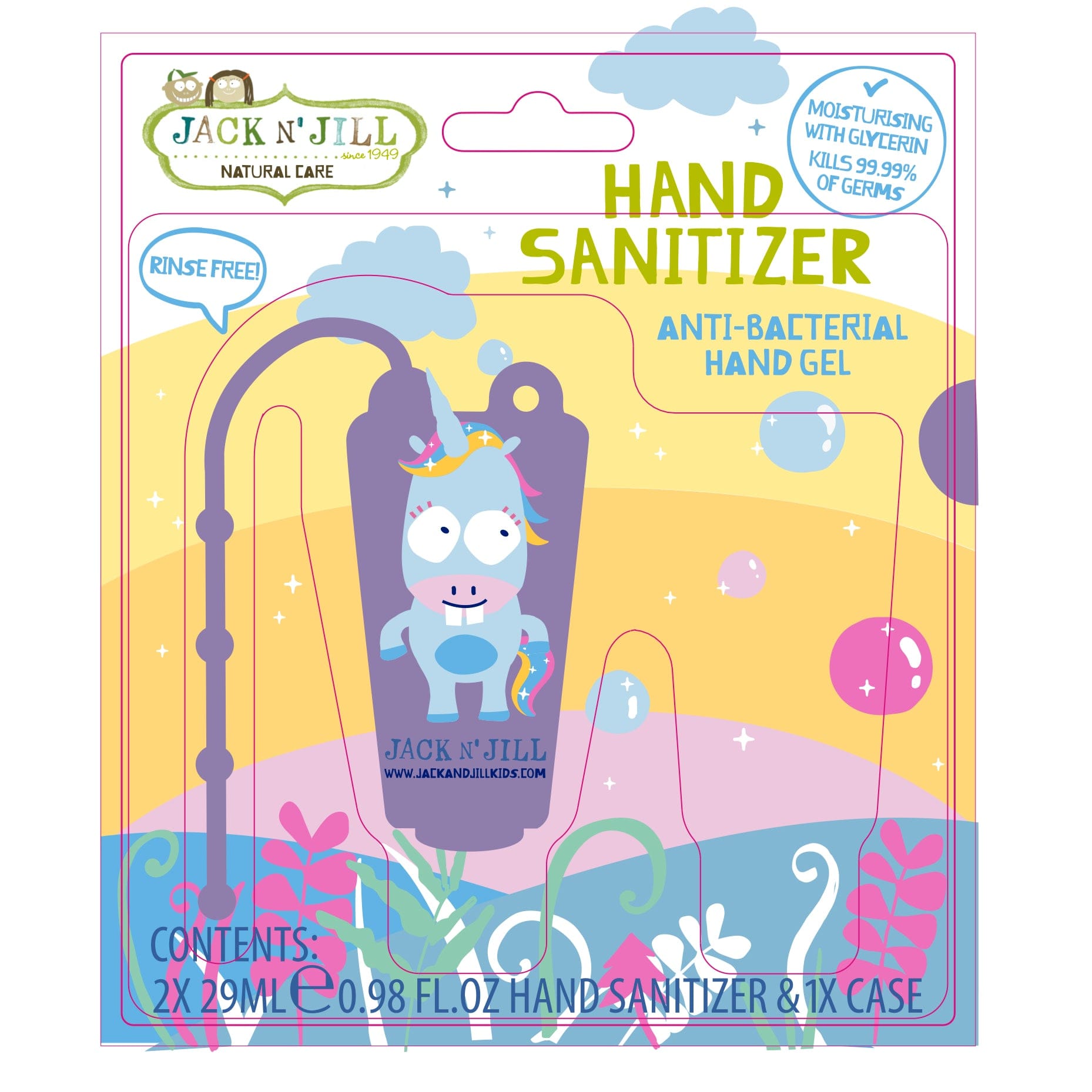 Jack N' Jill Unicorn Hand Sanitiser 2 Pack 29ml Jack N' Jill Unicorn Hand Sanitiser 2 Pack 29ml 