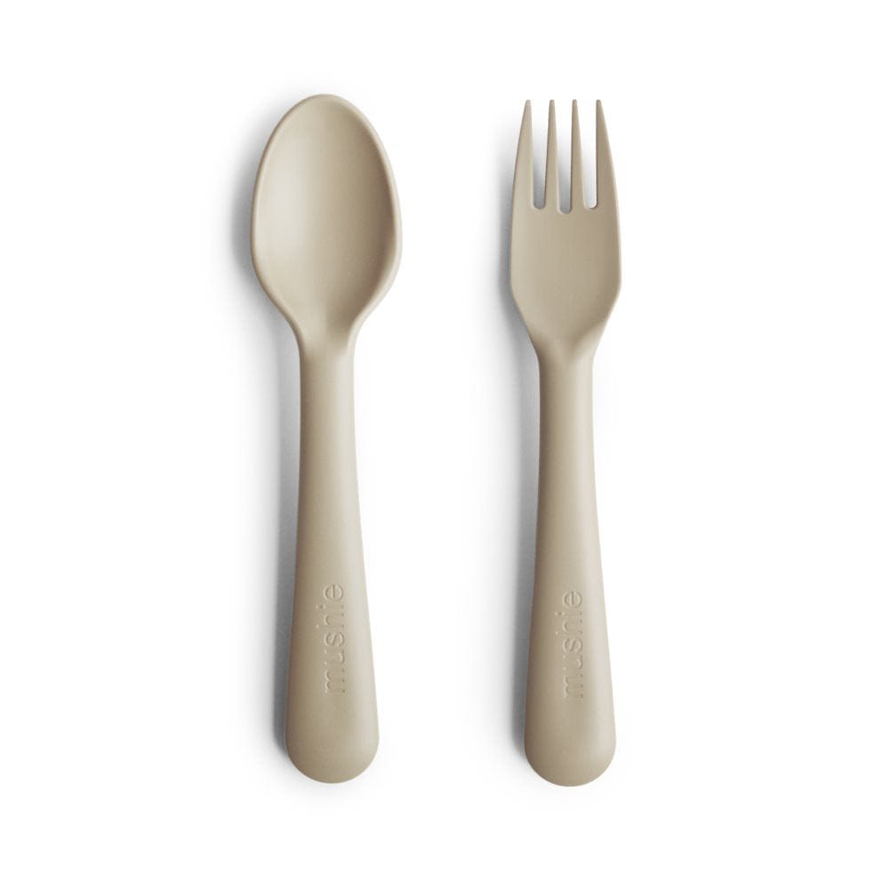 Mushie Fork and Spoon Set (Vanilla) Mushie Fork and Spoon Set (Vanilla) 