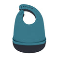 We Might Be Tiny Catchie Silicone Bibs, Set of 2 Blue Dusk and Charcoal WMBT-TICB02