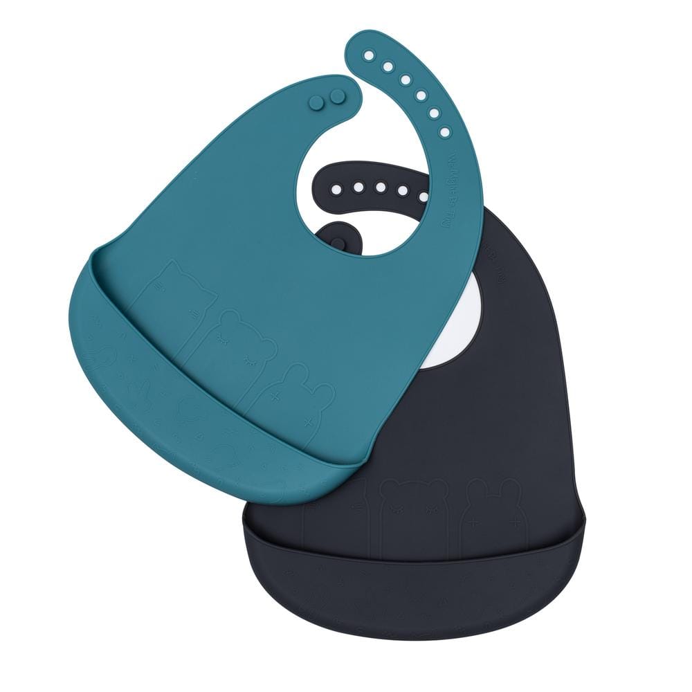 We Might Be Tiny Catchie Silicone Bibs, Set of 2 We Might Be Tiny Catchie Silicone Bibs, Set of 2 
