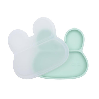 We Might Be Tiny Clear Silicone Bunny Stickie Plate Lid We Might Be Tiny Clear Silicone Bunny Stickie Plate Lid 