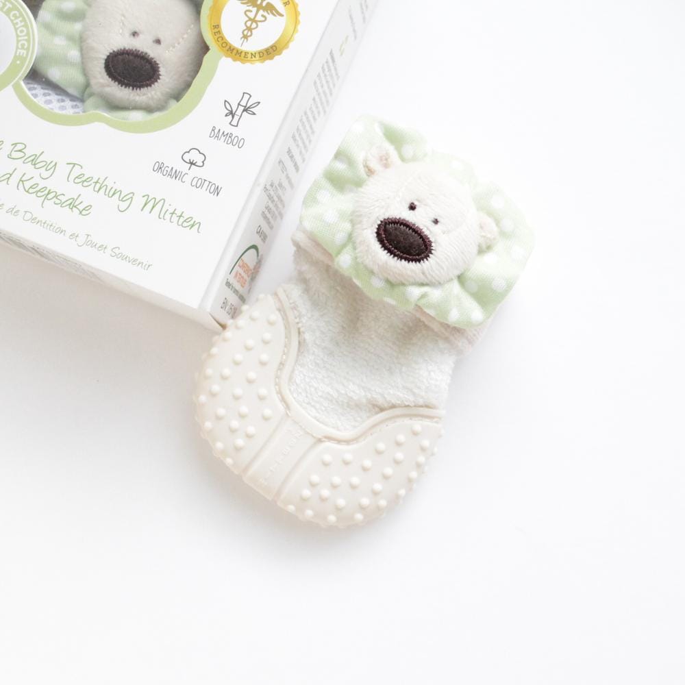 Mitteez Organic Teething Mitten - Pea Bear Mitteez Organic Teething Mitten - Pea Bear 