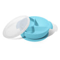 Avanchy Silicone Divided Suction Baby Bowl + Lid Blue 