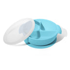 Avanchy Silicone Divided Suction Baby Bowl + Lid Blue 