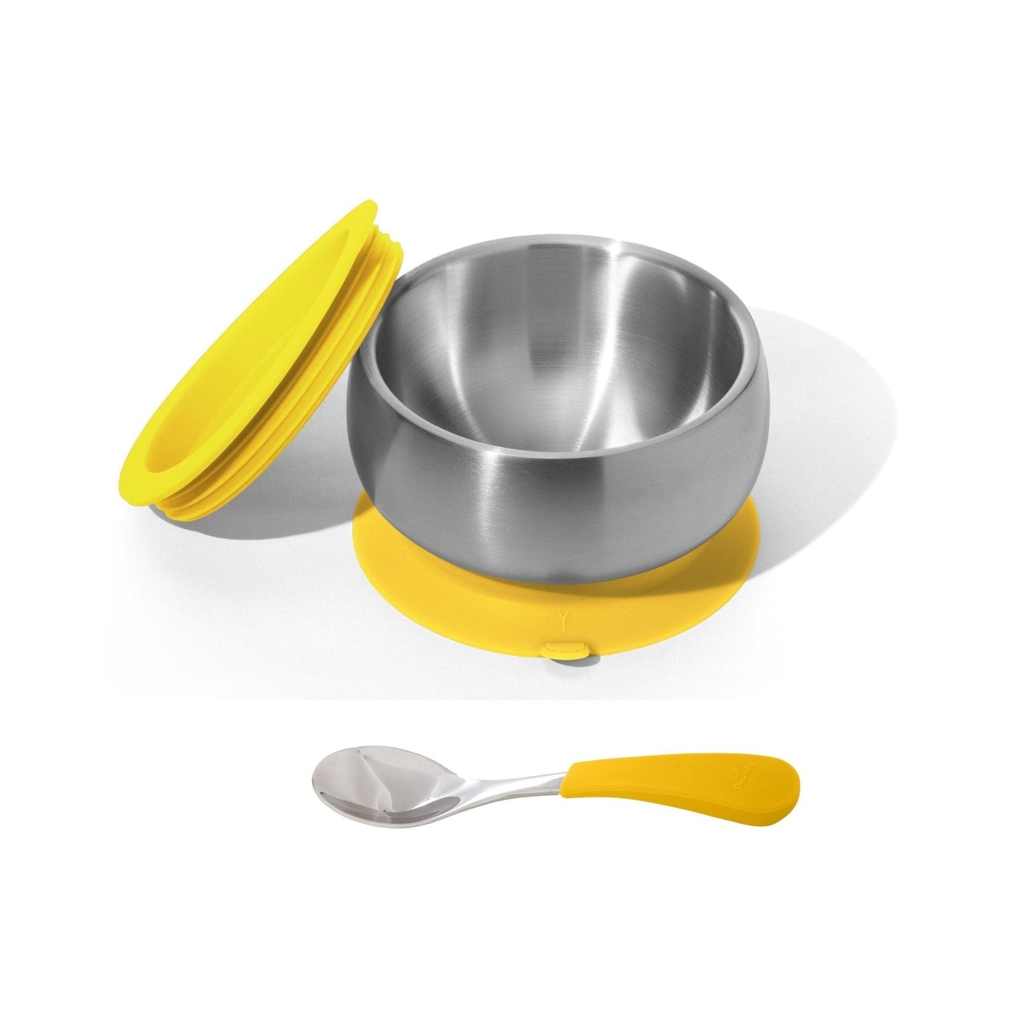 Avanchy Stainless Steel Baby Bowl with Spoon + Air Tight Lid Yellow AVA-SSBLBSPYS