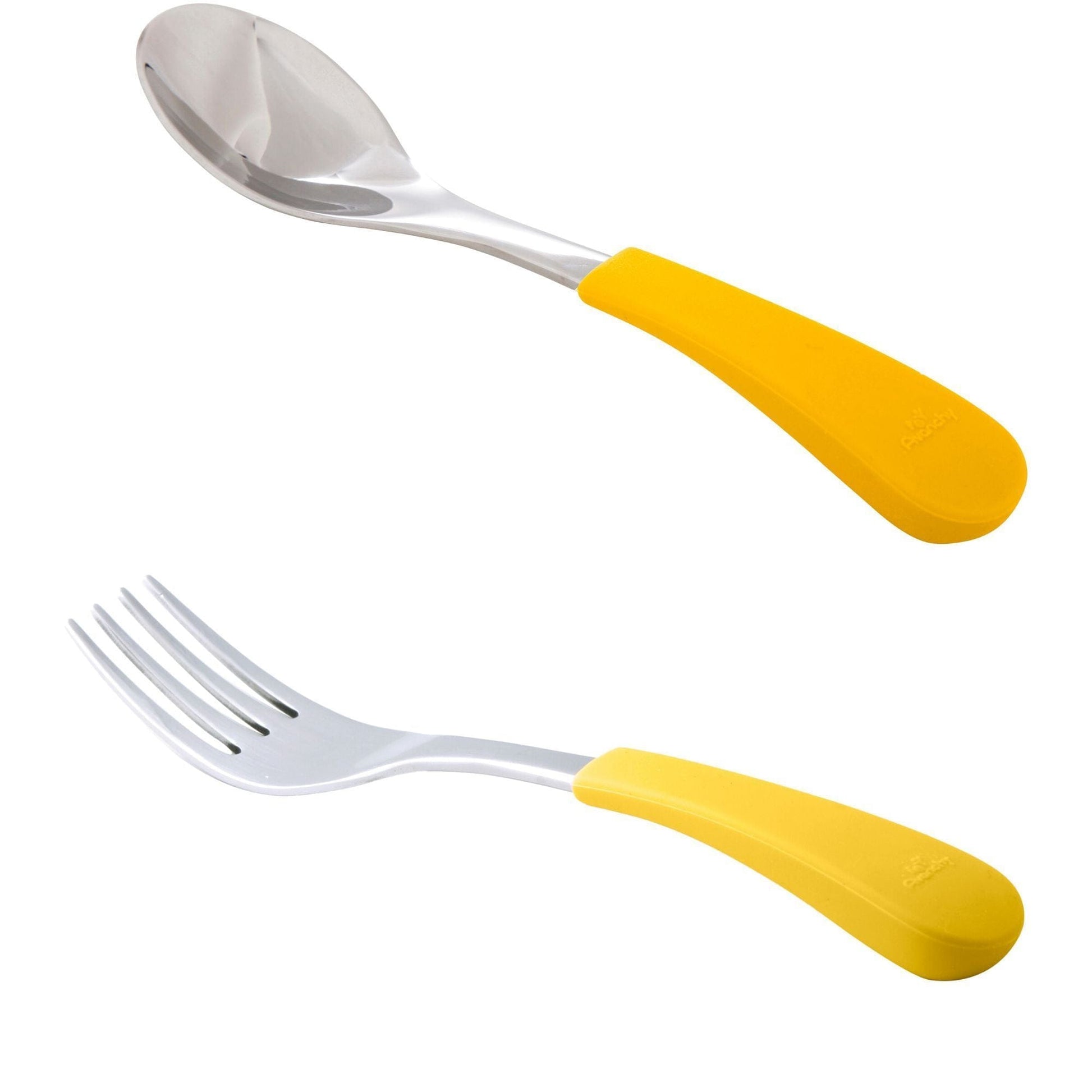 Avanchy Stainless Steel Fork & Baby Spoon Set Yellow AV-SSBSPF-YL