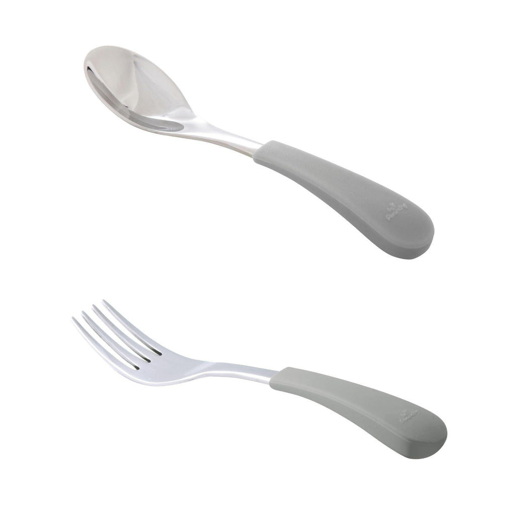 Avanchy Stainless Steel Fork & Baby Spoon Set Grey AV-SSFSPF-GY