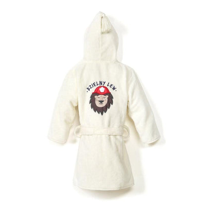 La Millou Bamboo Soft Medium Bathrobe - Braveheart Lion | Cream La Millou Bamboo Soft Medium Bathrobe - Braveheart Lion | Cream 