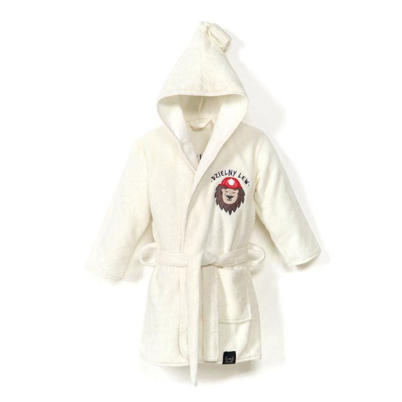 La Millou Bamboo Soft Medium Bathrobe - Braveheart Lion | Cream La Millou Bamboo Soft Medium Bathrobe - Braveheart Lion | Cream 