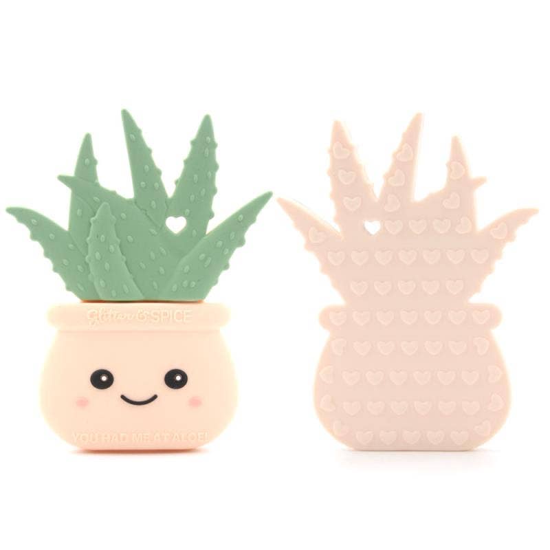 Glitter & Spice Aloe Plant Silicone Teether with Pacifier Clip Glitter & Spice Aloe Plant Silicone Teether with Pacifier Clip 
