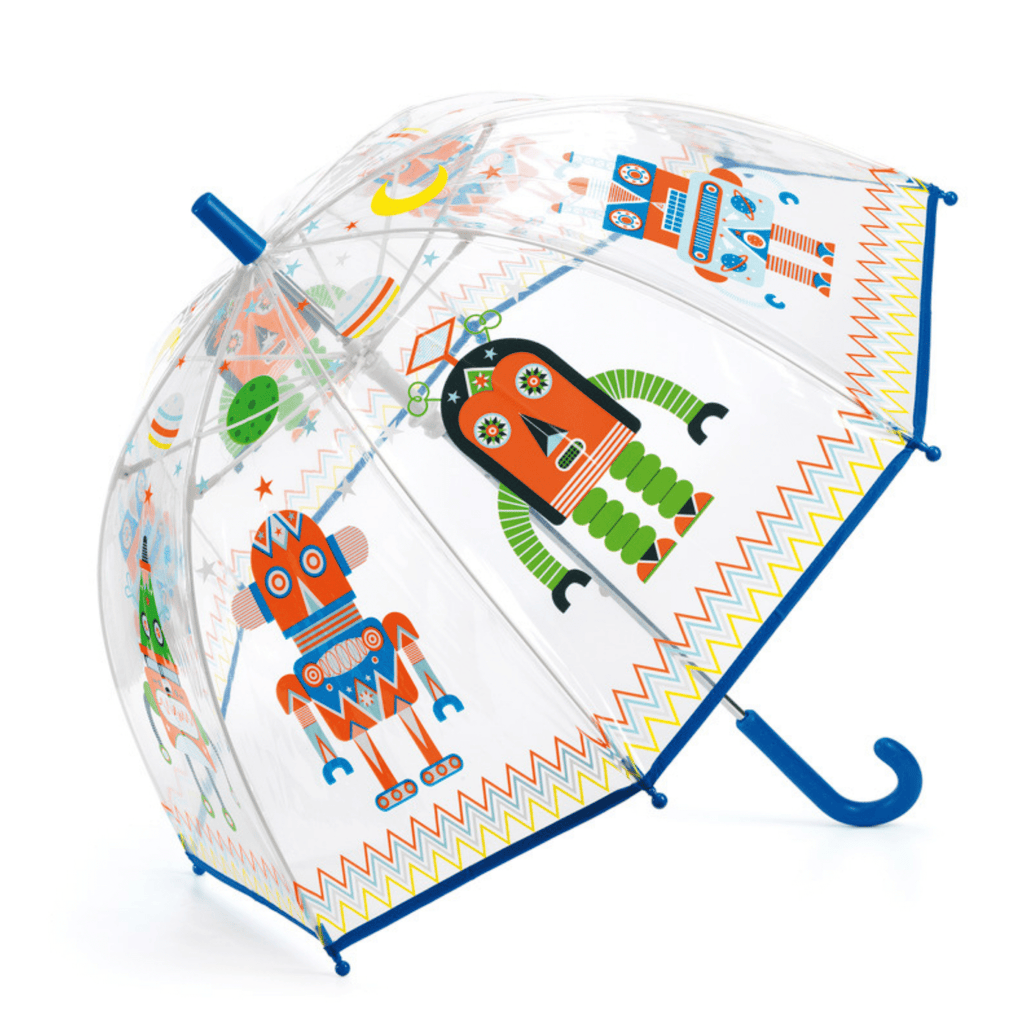 Djeco Robots Transparent PVC Kids Umbrella Djeco Robots Transparent PVC Kids Umbrella 
