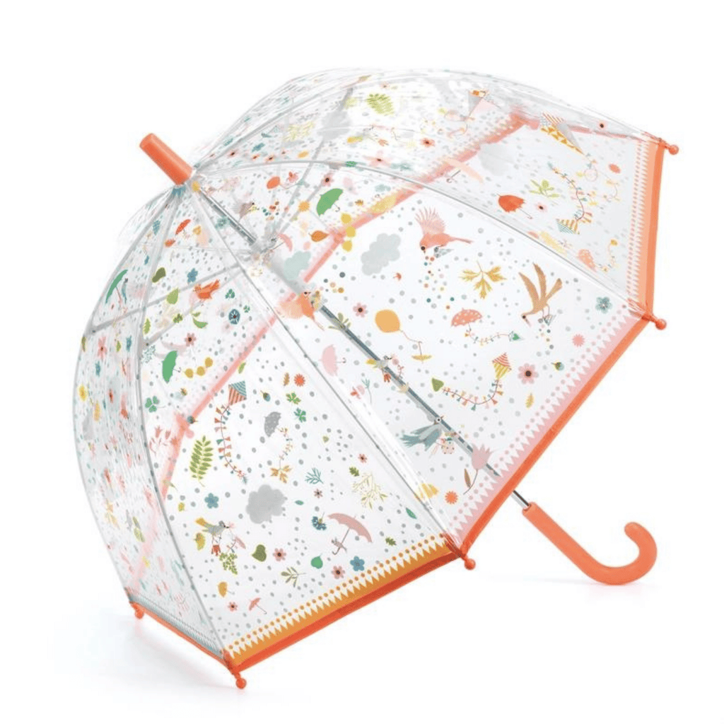 Djeco Floral Transparent PVC Kids Umbrella Djeco Floral Transparent PVC Kids Umbrella 