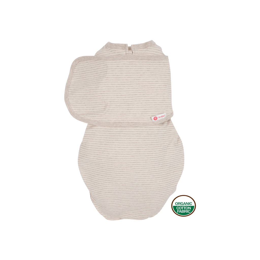 embé Starter Classic 2-Way Swaddle Sack (0-4mos) Oatmeal Stripe GOTS Certified Organic EB-SWA-0-4M-GOTS-OAT