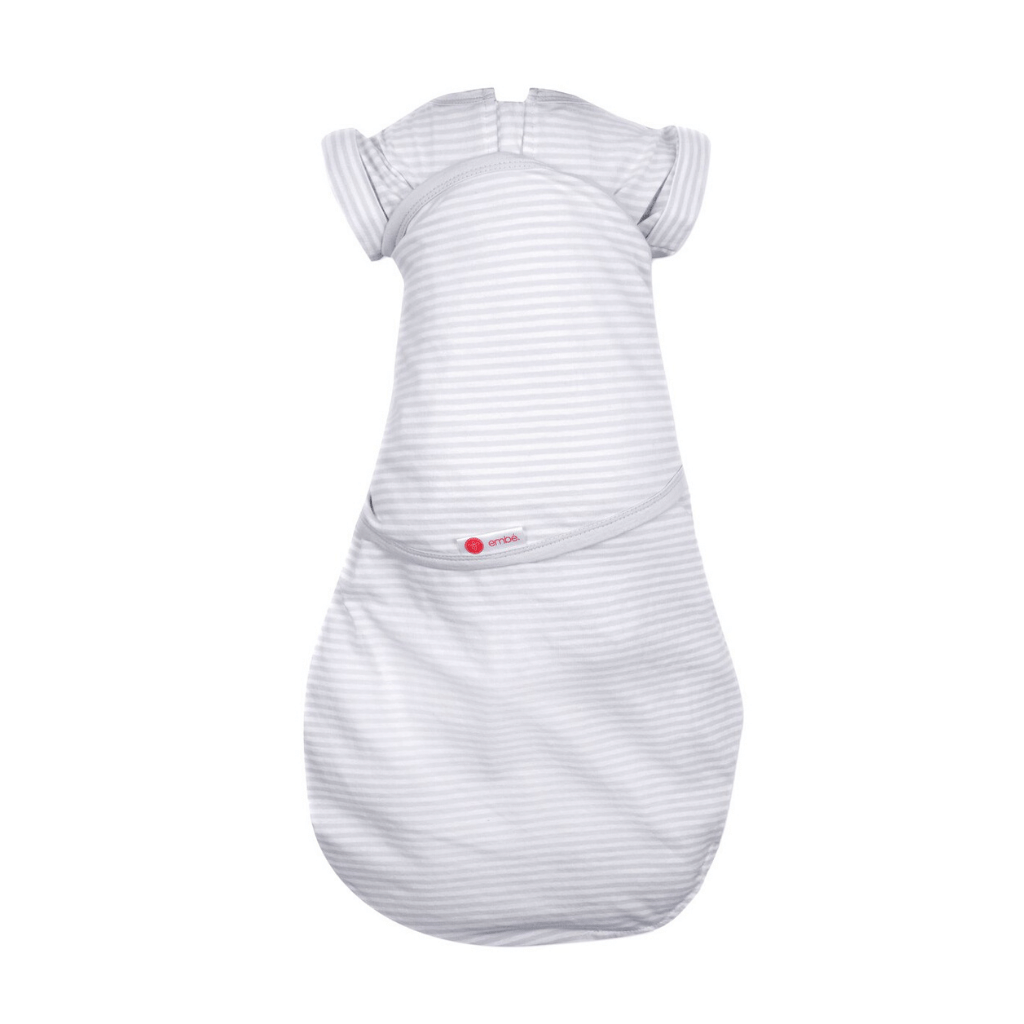 embé Short Sleeve Transitional 2-Way Swaddle Sack (3-6mos) Gray Stripe EB-TRAN-SWA-3-36M-GYS