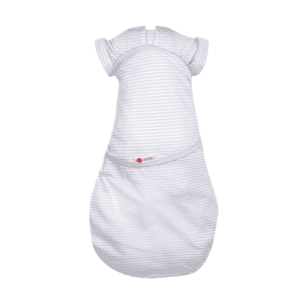 embé Short Sleeve Transitional 2-Way Swaddle Sack (3-6mos) Gray Stripe EB-TRAN-SWA-3-36M-GYS
