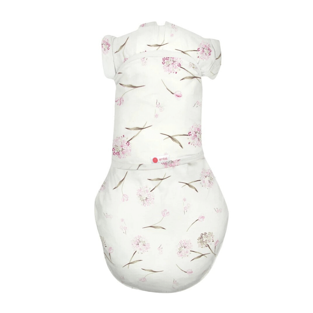 embé Short Sleeve Transitional 2-Way Swaddle Sack (3-6mos) Pink Clustered Flowers EB-TRAN-SWA-3-36M-PKCF