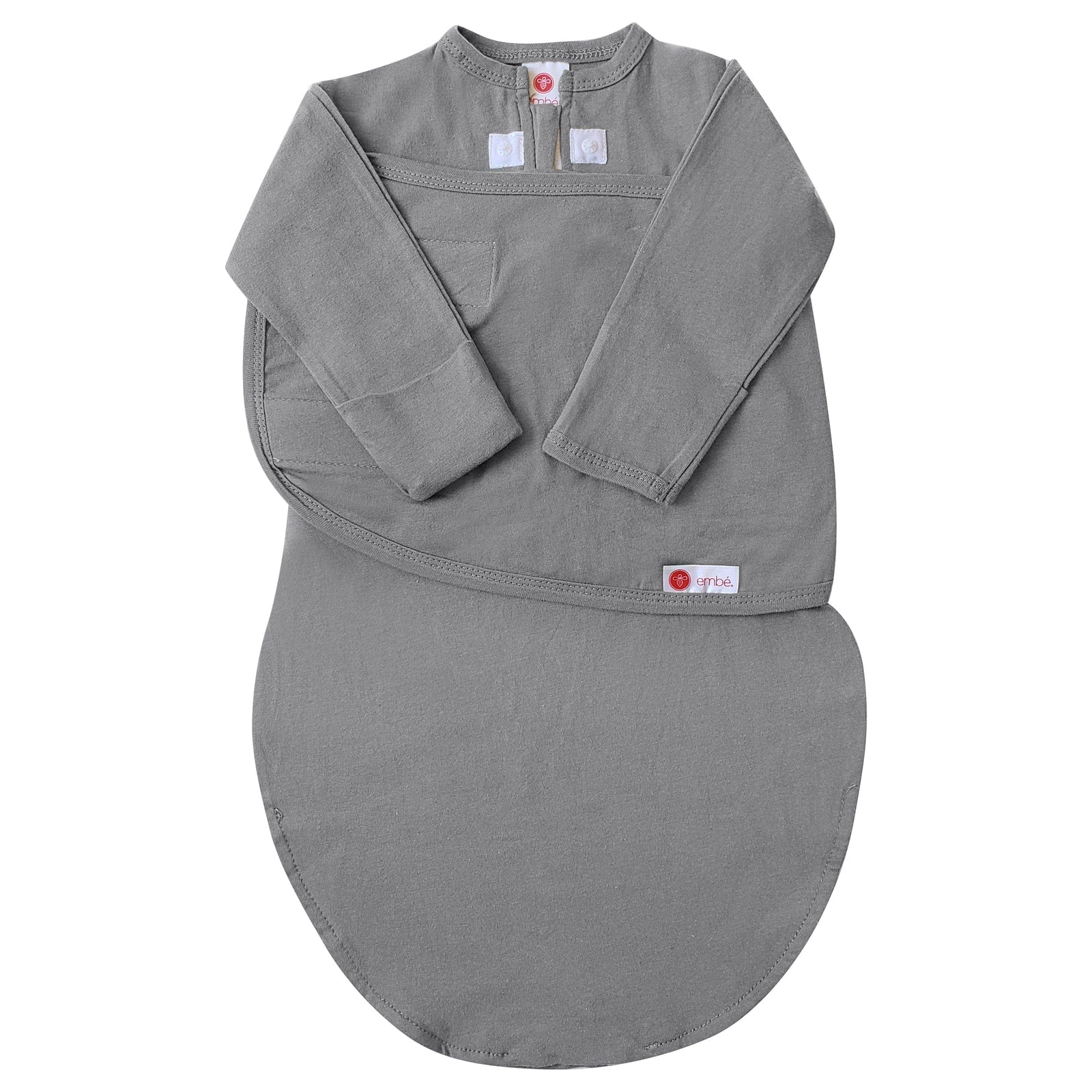 embé Starter 2-Way Long Sleeve Swaddle Sack (0-4mos) Slate SLSSOL1021