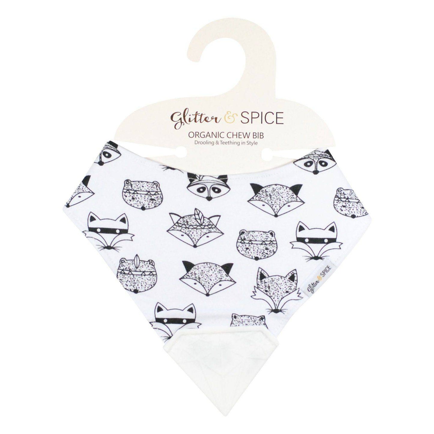 Glitter & Spice Organic Chew Bib - Woodland Critters Glitter & Spice Organic Chew Bib - Woodland Critters 