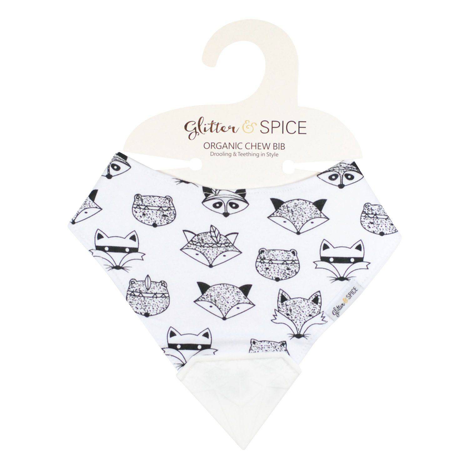 Glitter & Spice Organic Chew Bib - Woodland Critters Glitter & Spice Organic Chew Bib - Woodland Critters 