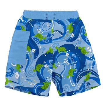 iPlay Pocket Trunks with Built-in Reusable Absorbent Swim Diaper Blue Turtle Batik / 24 months 722169-639-45