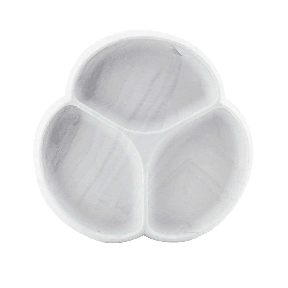 Glitter & Spice Silicone Divided Grip Plate (3 Sections) Marble GS-SPLAT06