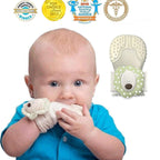 Mitteez Organic Teething Mitten - Pea Bear Mitteez Organic Teething Mitten - Pea Bear 