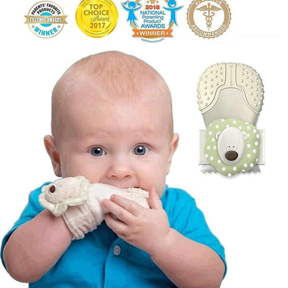 Mitteez Organic Teething Mitten - Pea Bear Mitteez Organic Teething Mitten - Pea Bear 