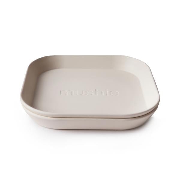Mushie Square Plates, Set of 2 (Ivory) Mushie Square Plates, Set of 2 (Ivory) 