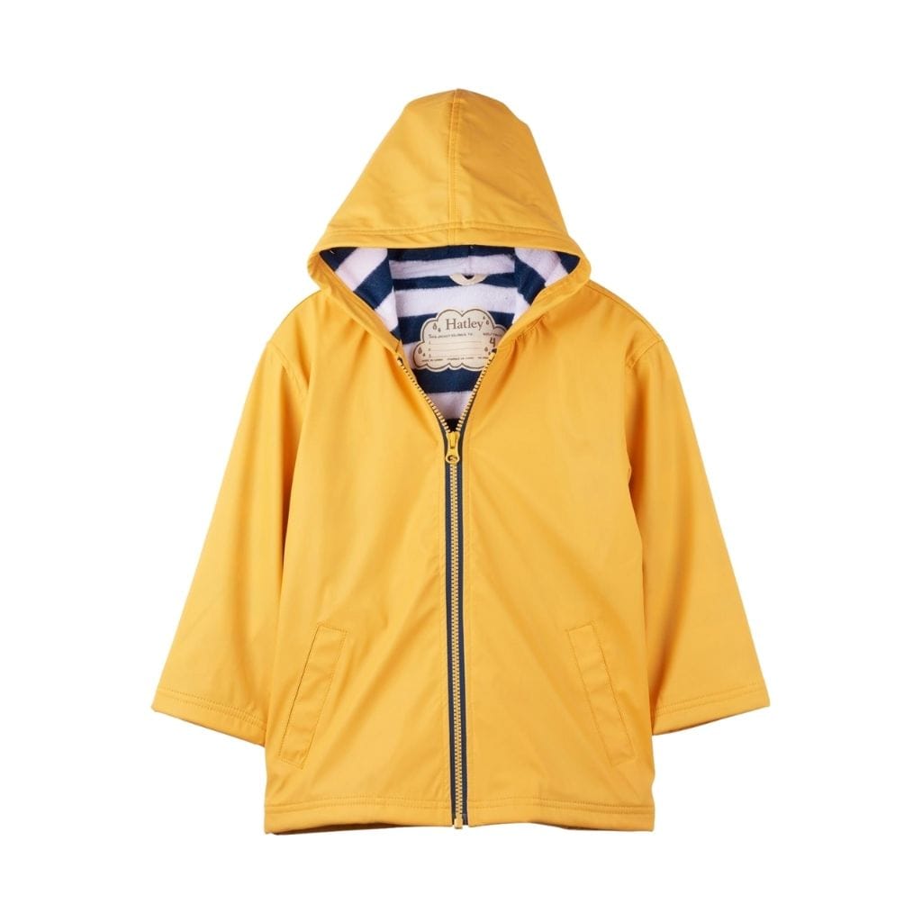Hatley Yellow With Navy Stripe Lining Splash Jacket Hatley Yellow With Navy Stripe Lining Splash Jacket 