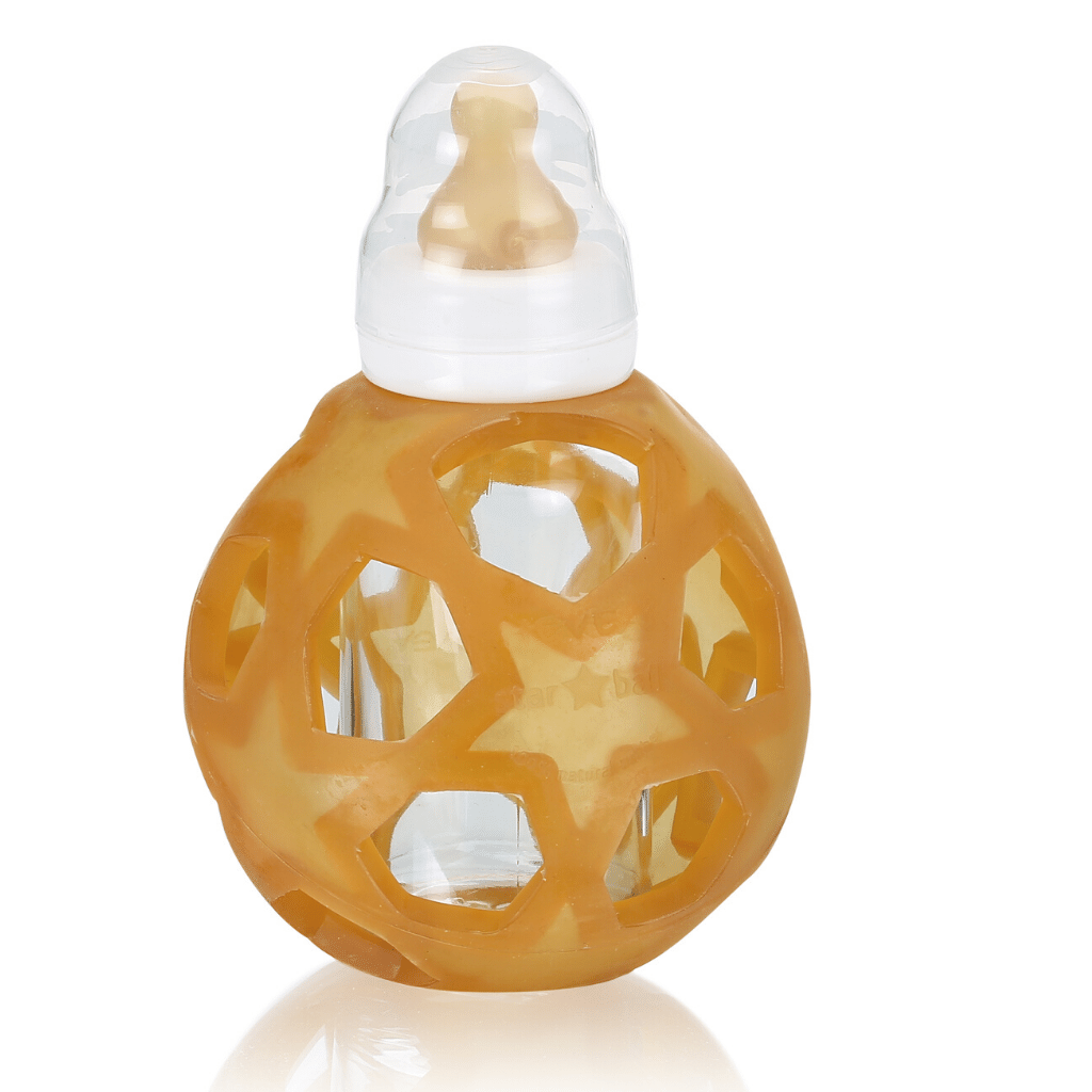 Hevea 2 in 1 Baby Glass Bottle with Star Ball Hevea 2 in 1 Baby Glass Bottle with Star Ball 