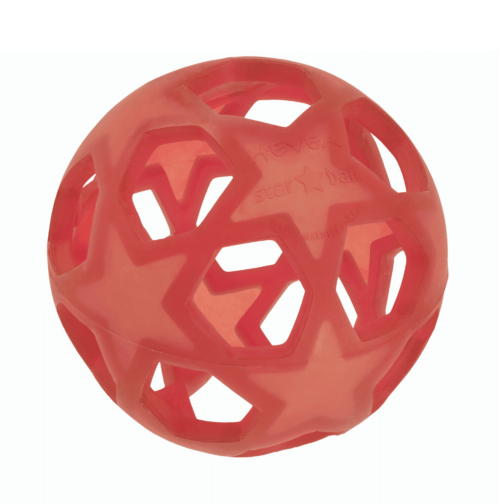 Hevea Star Ball – Tactile Toy Raspberry HE-TOY-Star-Ball-Raspberry